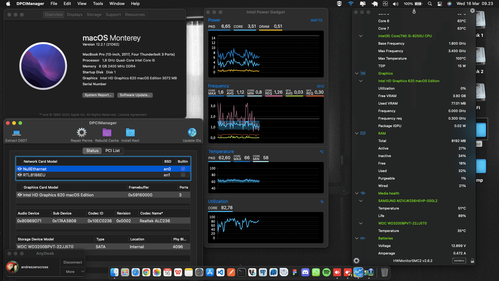 Success Hackintosh macOS Monterey 12.2.1 Build 21D62 in Lenovo Flex 5-1470